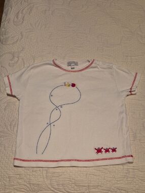 Kissy Kissy boys 12-18 months white short sleeve shirt VGUC